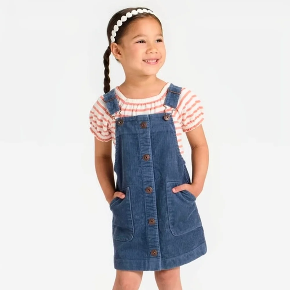 OshKosh B'gosh - Toddler Girls' Blue Corduroy Button-Front Skirtall